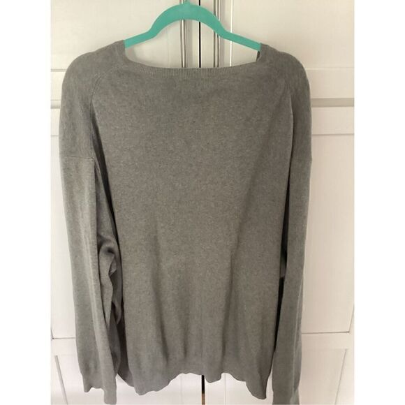 Polo Ralph Lauren V-Neck Sweater Pullover Sz 4XB Pima Cotton Gray - Picture 3 of 8
